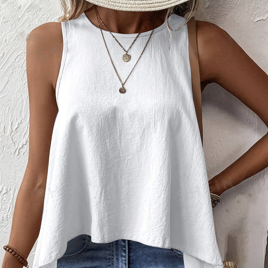 Women's Solid Color Sleeveless Casual Irregular Vest Top